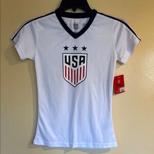Active USA White and Black Fitted Jersey